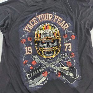 US Blanks Shirts - KISS "Face Your Fear" 1973 Band T-Shirt US Blanks Shirts - KISS "Face Your Fear" 1973 Band T-Shirt